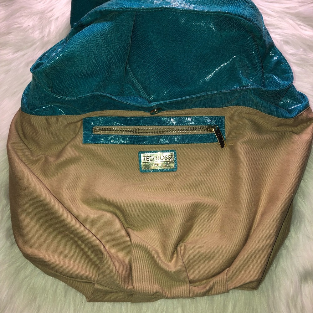 Ted Rossi”Jetset”Python Leather Teal(Turquoise)Ho… - image 8